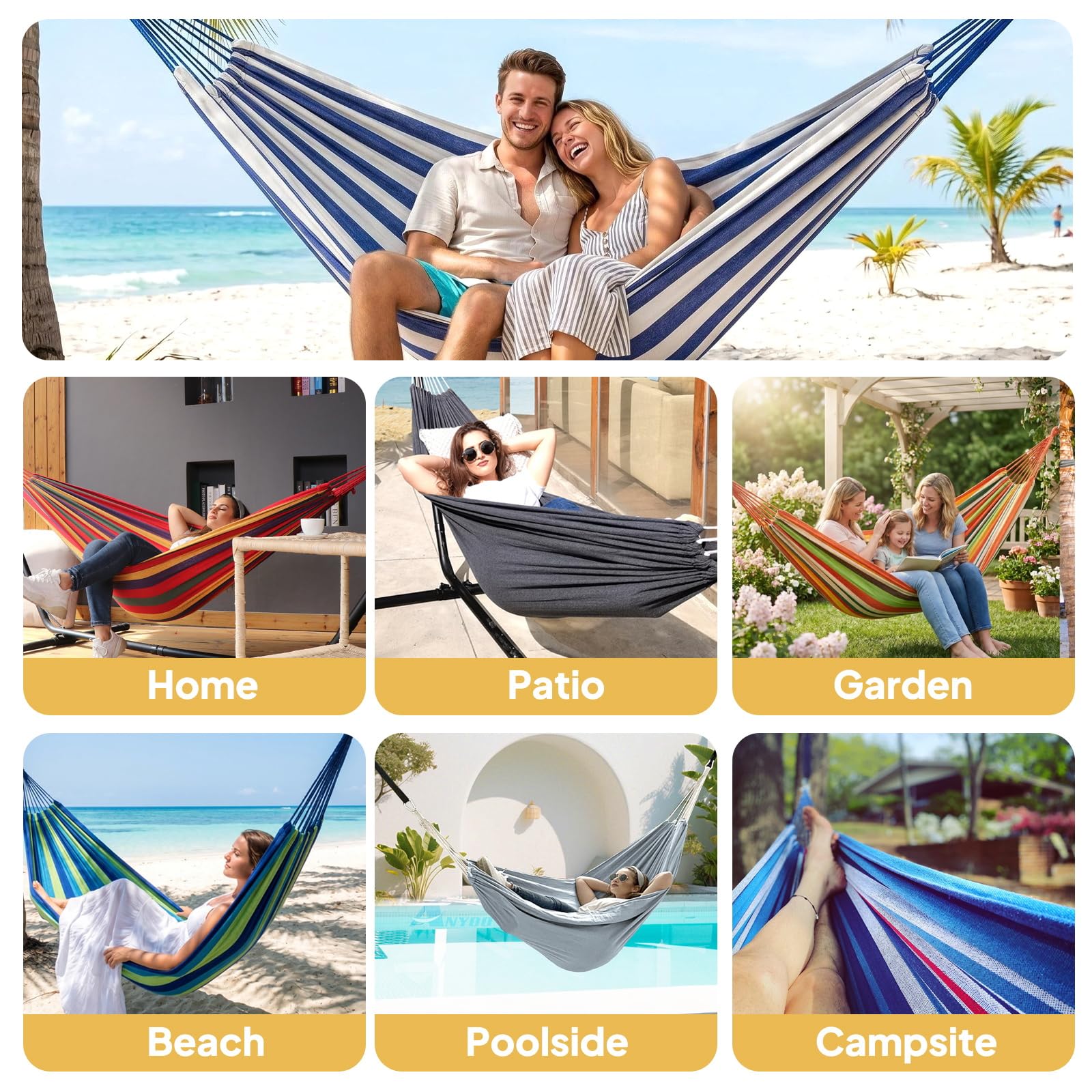 ANYOO hammock edge and reinforced stitching close-up showing durable seams for long-term use