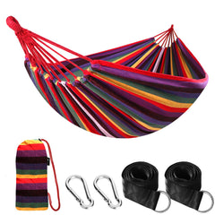 ANYOO hammock front view showing full cotton bed and comfort benefits