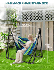 ANYOO hammock set up full-length showing relaxed lounging benefit outdoors