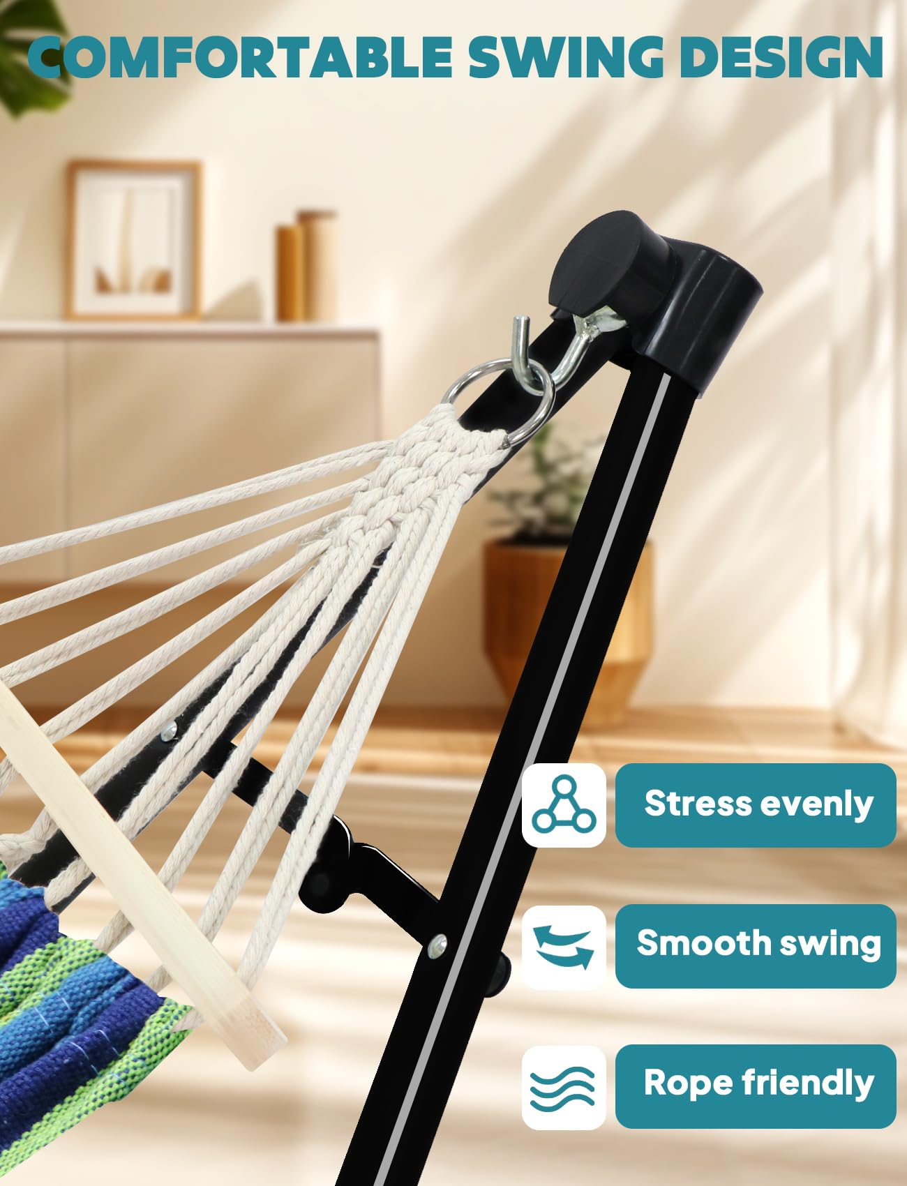 ANYOO stand with person for size comparison illustrating scale and usability