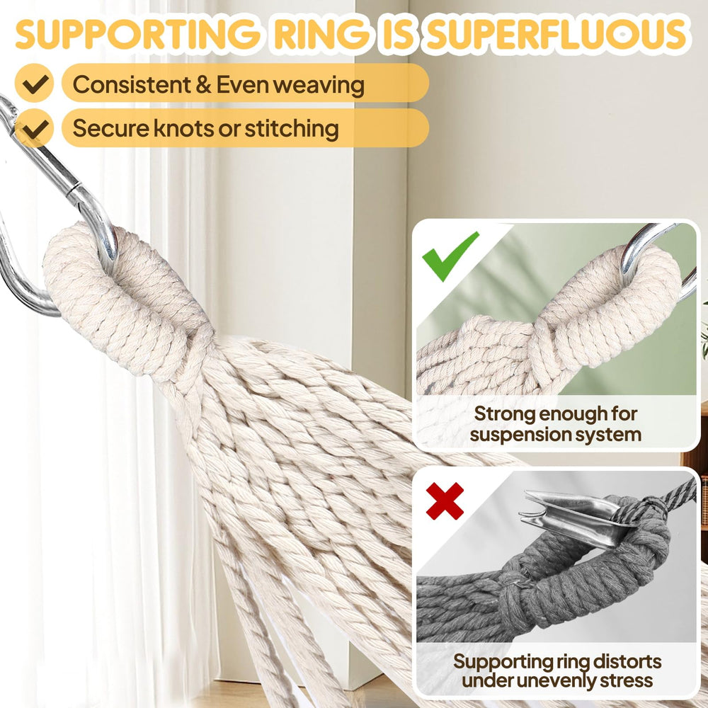 ANYOO hammock next to backpack illustrating compact size and portability