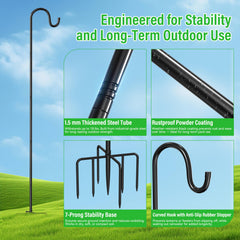 anyperfect 7-prong base driven into soil with foot pedal for stable outdoor anchoring