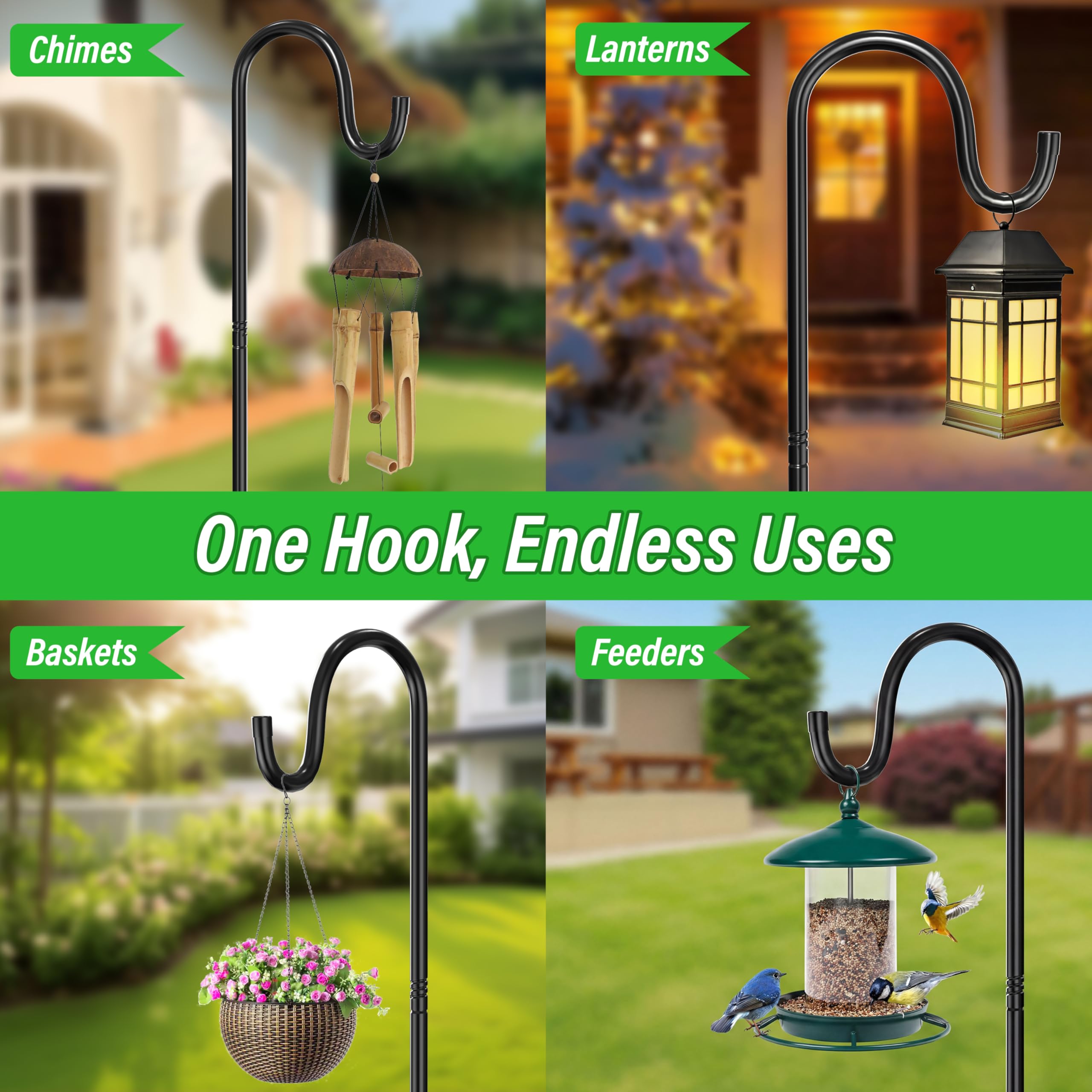 anyperfect pole suspending string lights to create cozy patio illumination at night