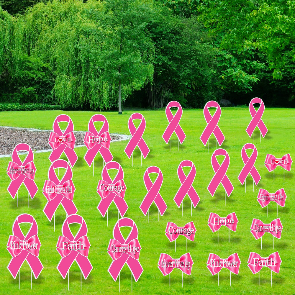 Aodaer community yard display at event showing multiple signs improving awareness presence