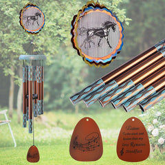 Aoedelyart front view of horse wind chime shows full design and curb appeal