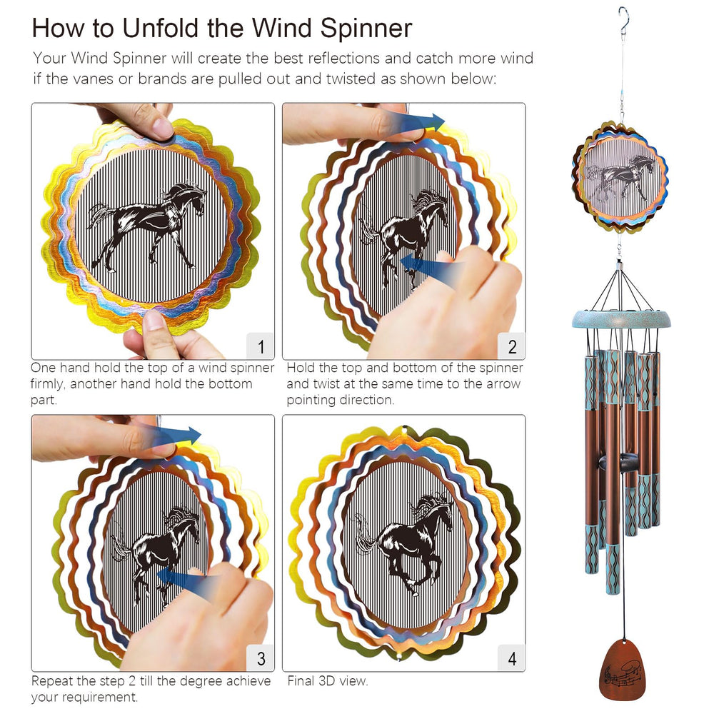 Aoedelyart wind chime beside patio chair shows scale and easy placement benefit