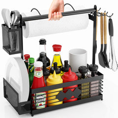 Aofmee grill caddy front view showing organized compartments and quick access