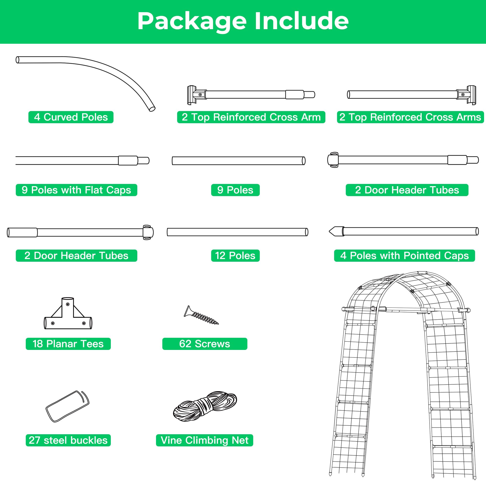 Aohanoi disassembled parts with instructions showing easy transport benefit