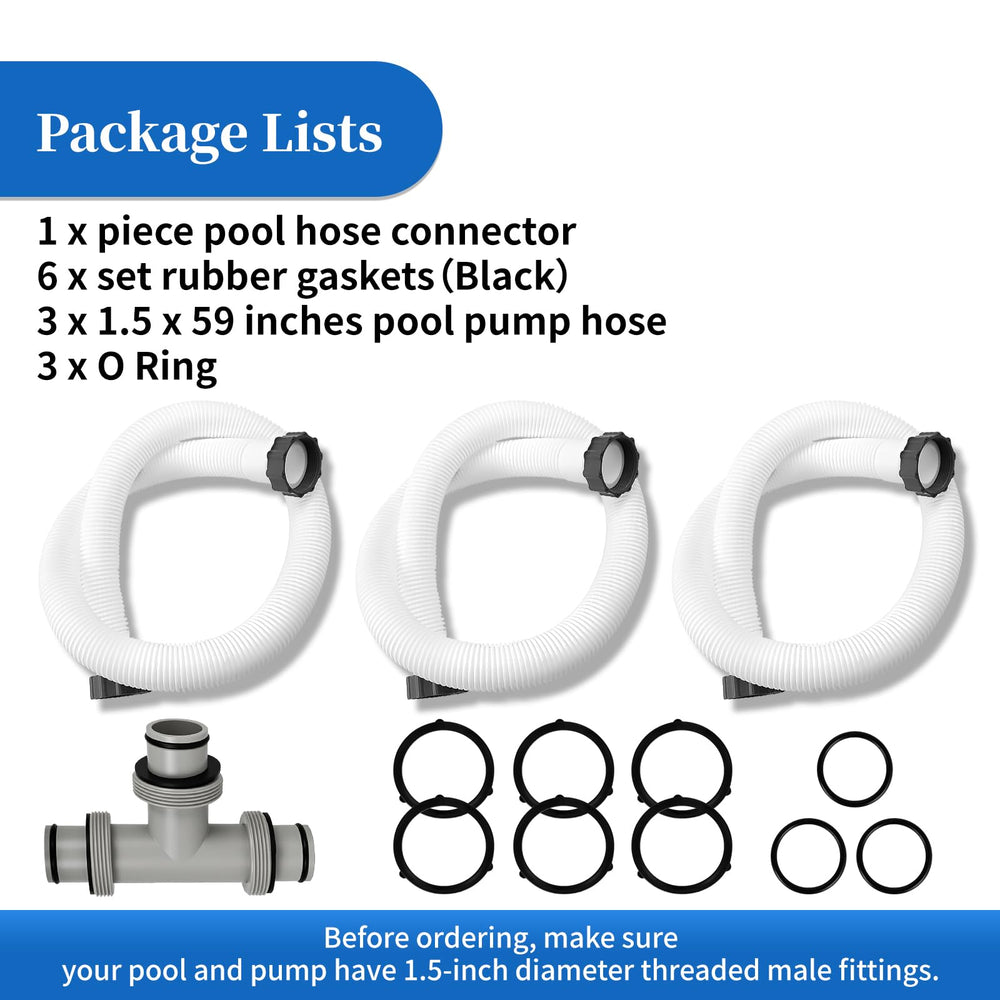 AOIT lifestyle image of backyard pool with hoses connected showing neat, organized plumbing
