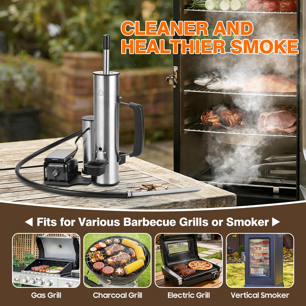 AOKEMAi inside grill producing smoke for even smoke distribution and flavor