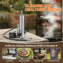 AOKEMAi inside grill producing smoke for even smoke distribution and flavor