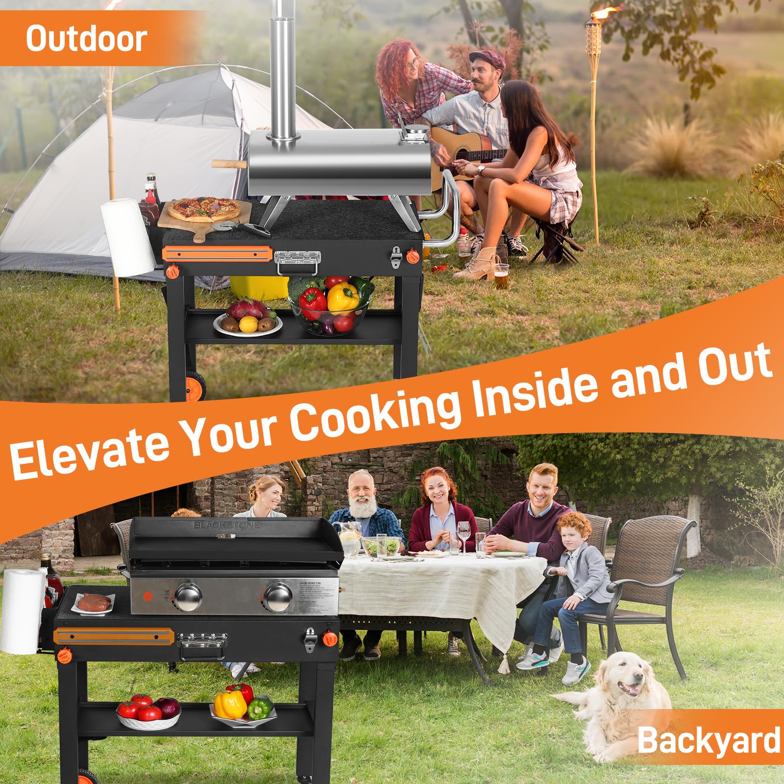 AOKEMAi cart in backyard setup making outdoor cooking easier