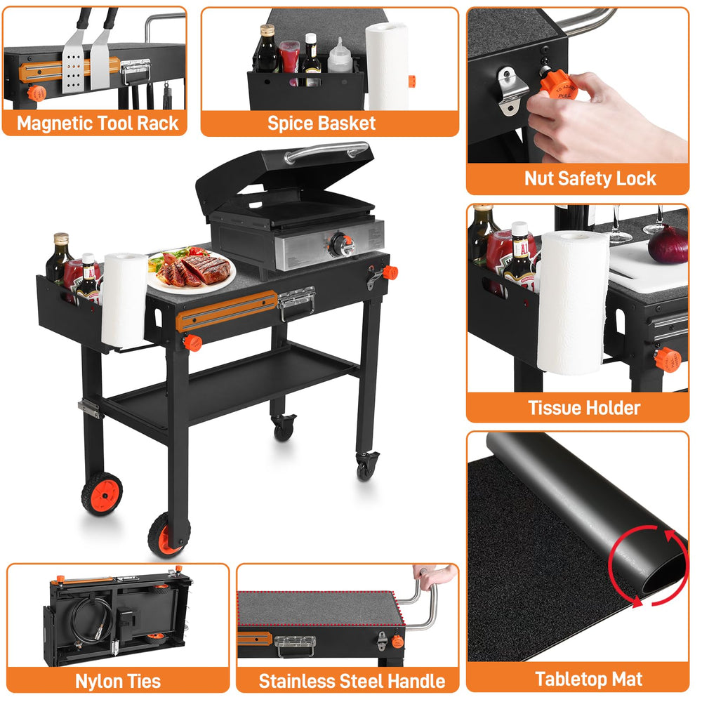 AOKEMAi folded compact cart for easy transport and storage