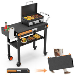 AOKEMAi front view with Blackstone griddle showing stable cooking platform and convenience