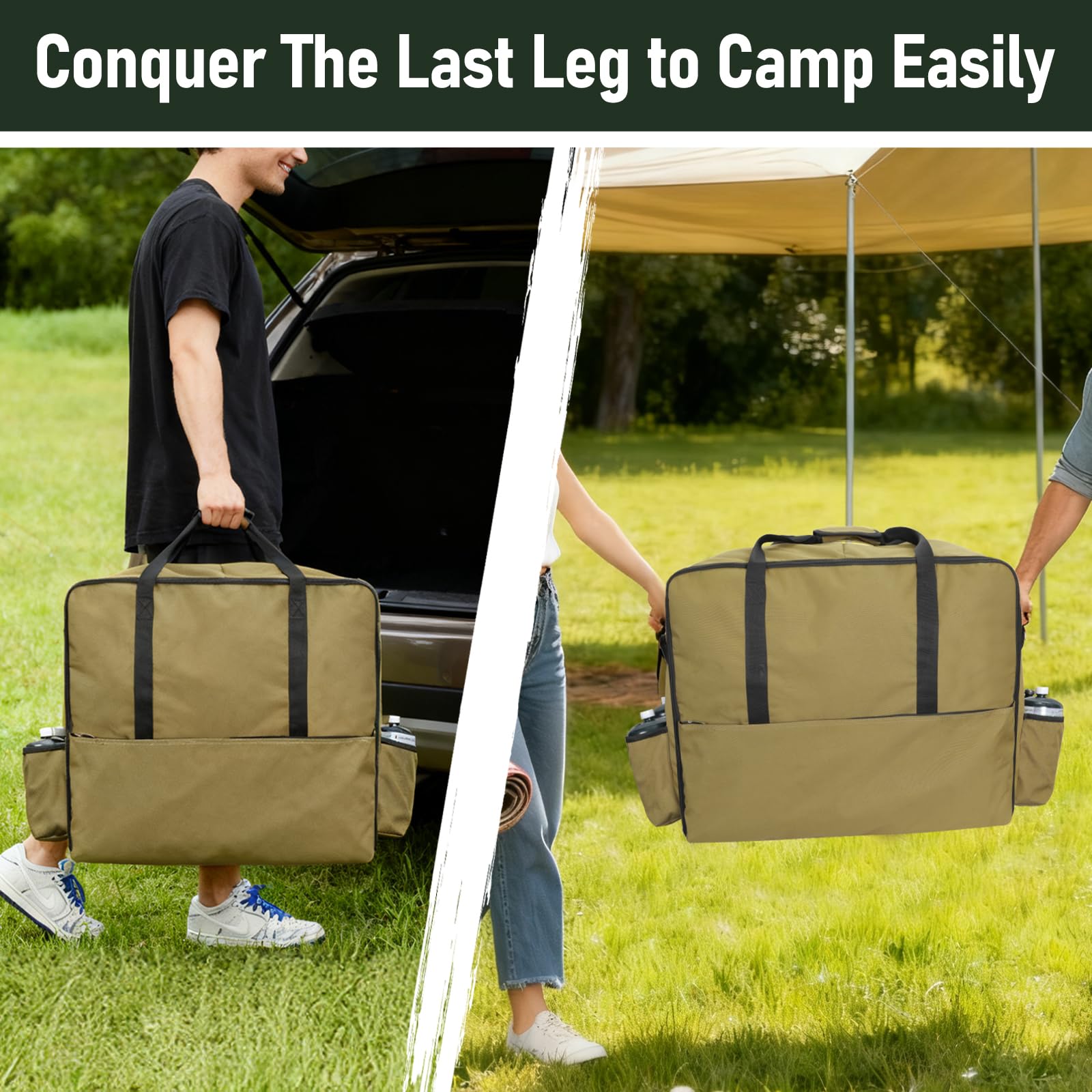 AOKEMAi top handle in-use demonstrating comfortable carrying for one person