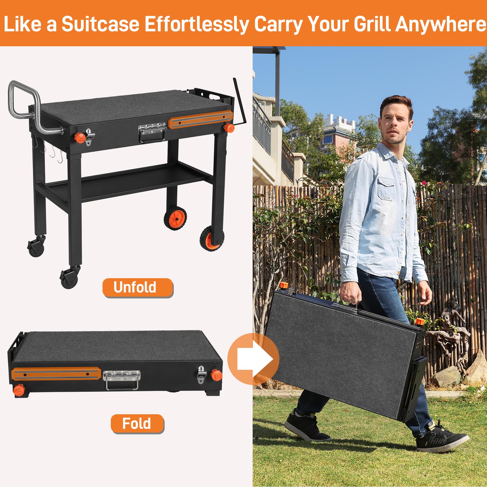 AOKEMAi tabletop holding a 22-inch griddle for secure support