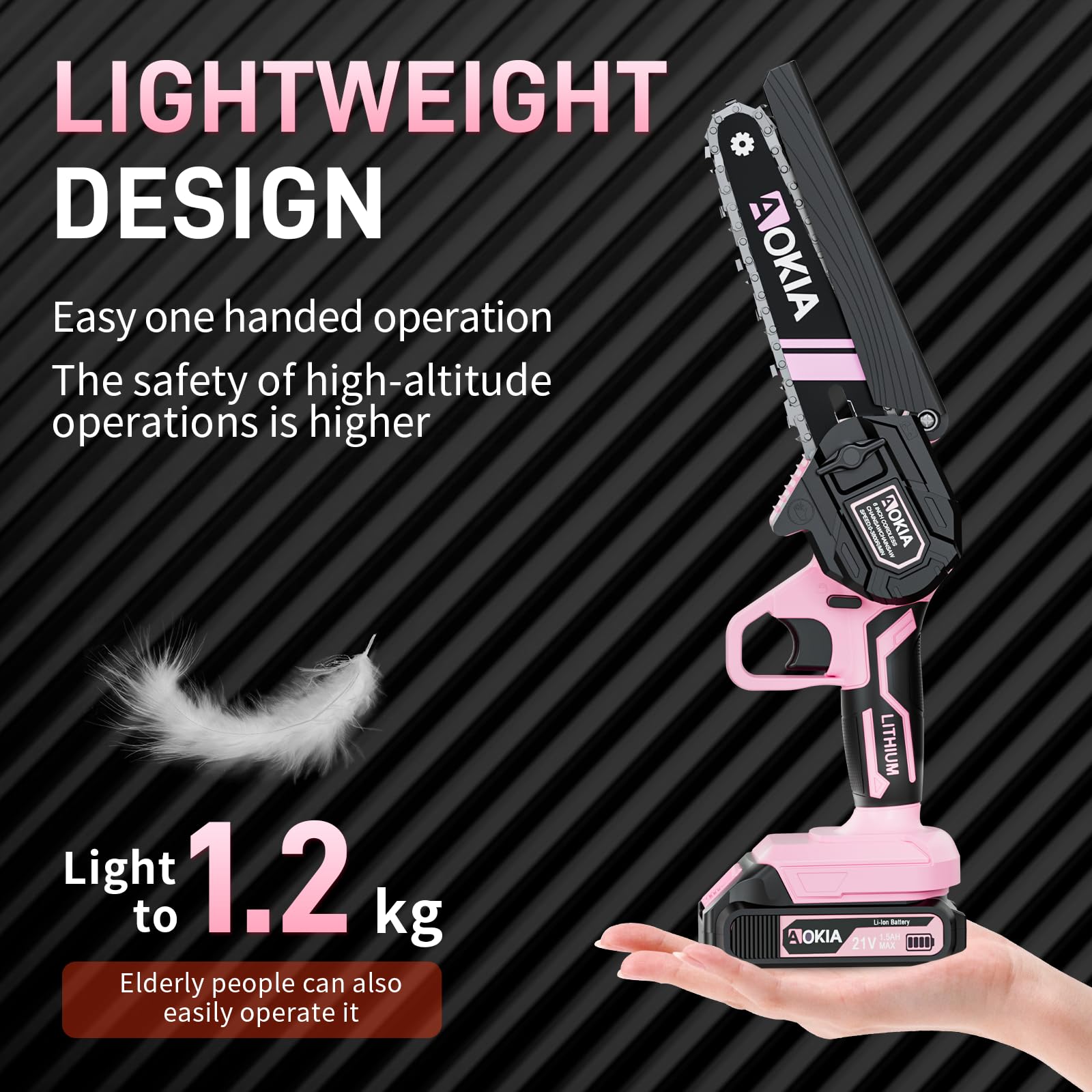 Aokia high-density blade guard detail showing chip protection for safer pruning