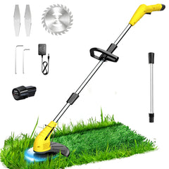Aokia weed wacker front view showing controls and compact body for easy handling