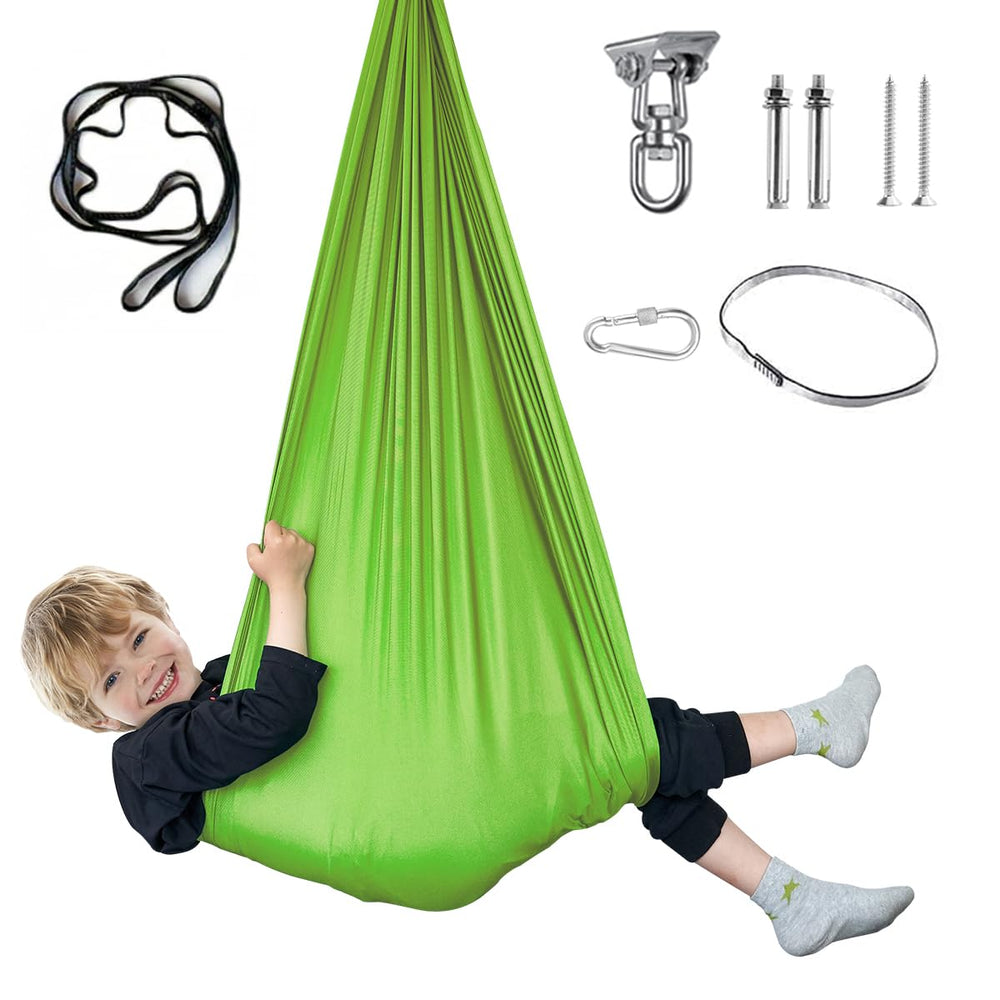 Aokitec front view hammock showing cozy cocoon for calming comfort