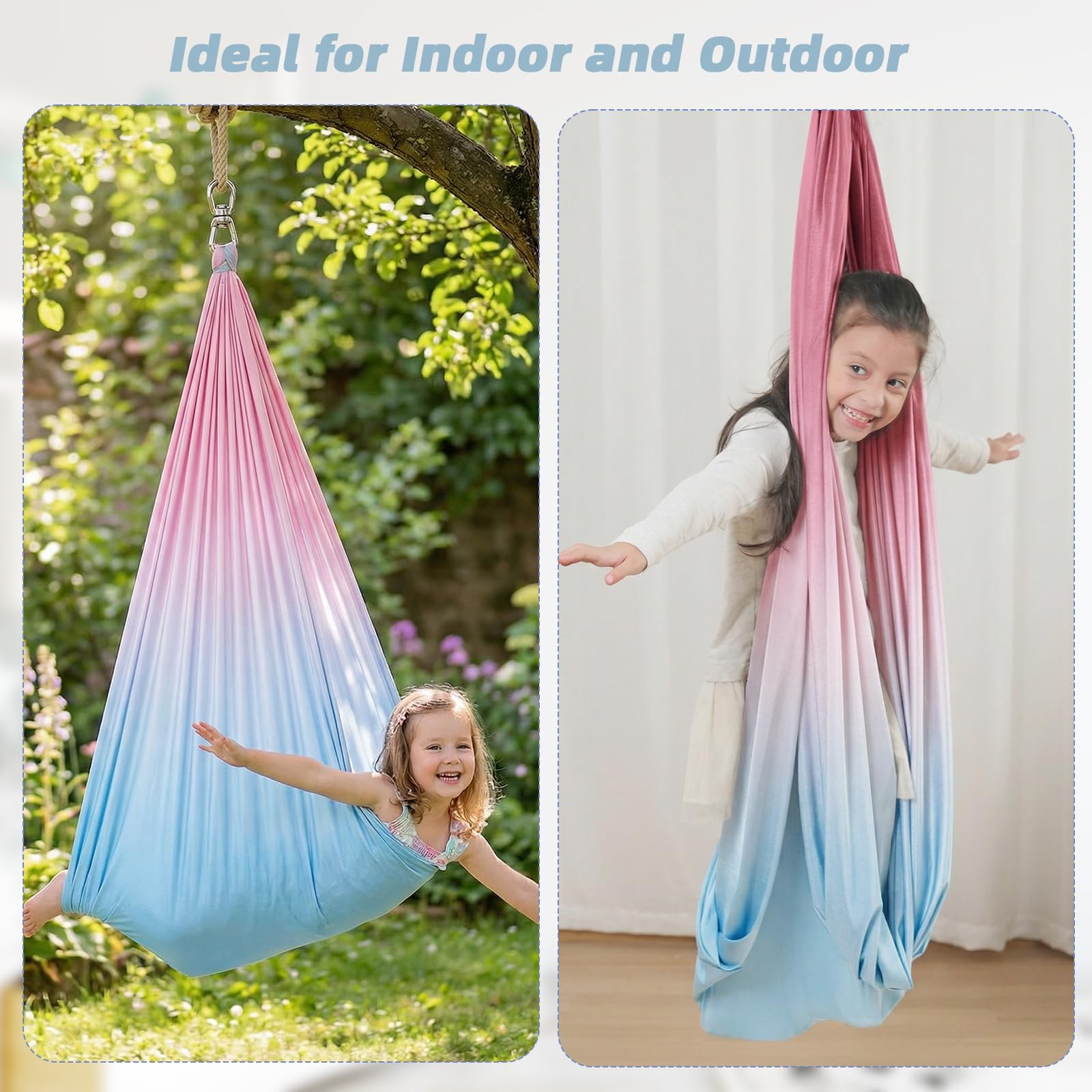 Aokitec lifestyle scene child reading in hammock for focus