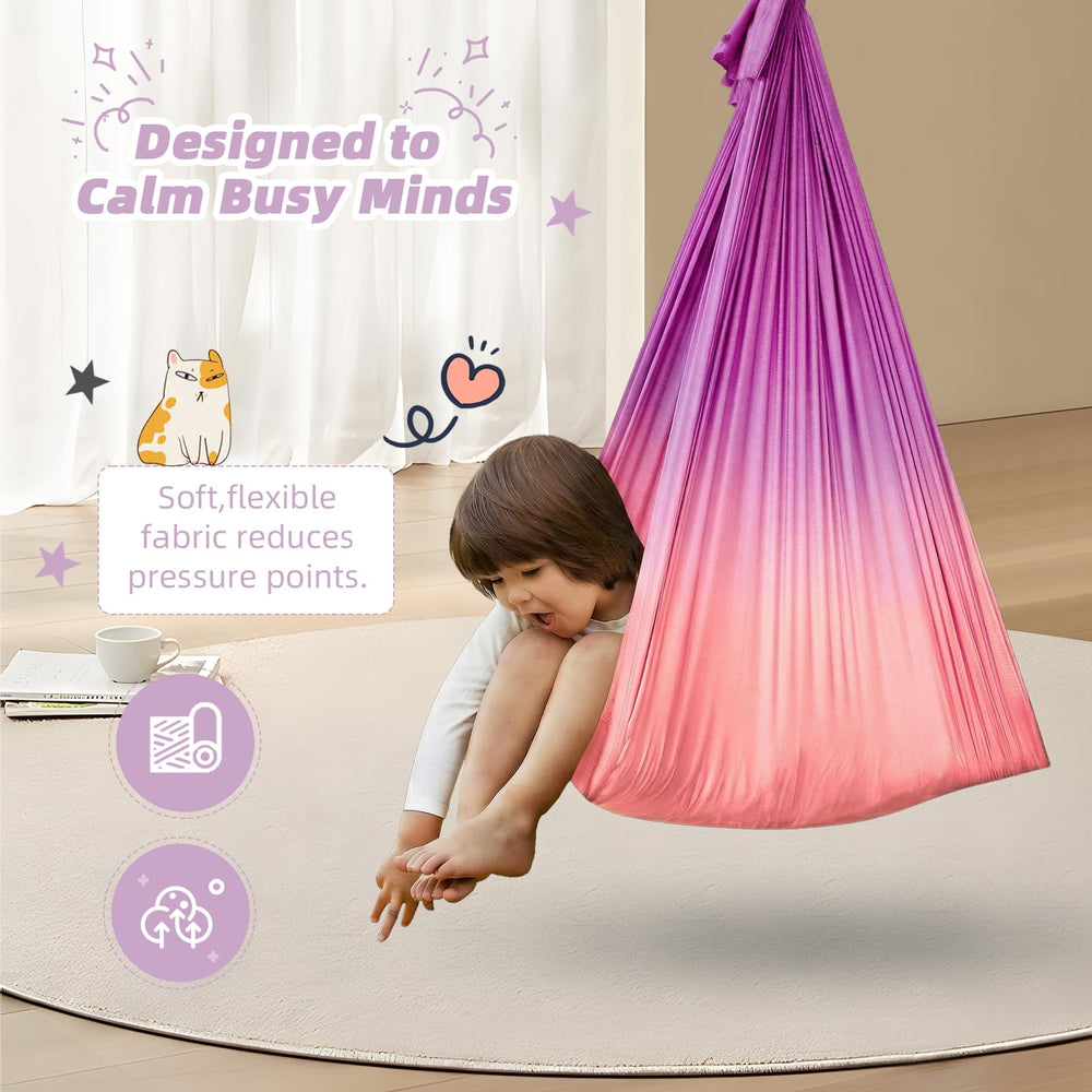 Aokitec swing next to chair showing size and fit for children and teens