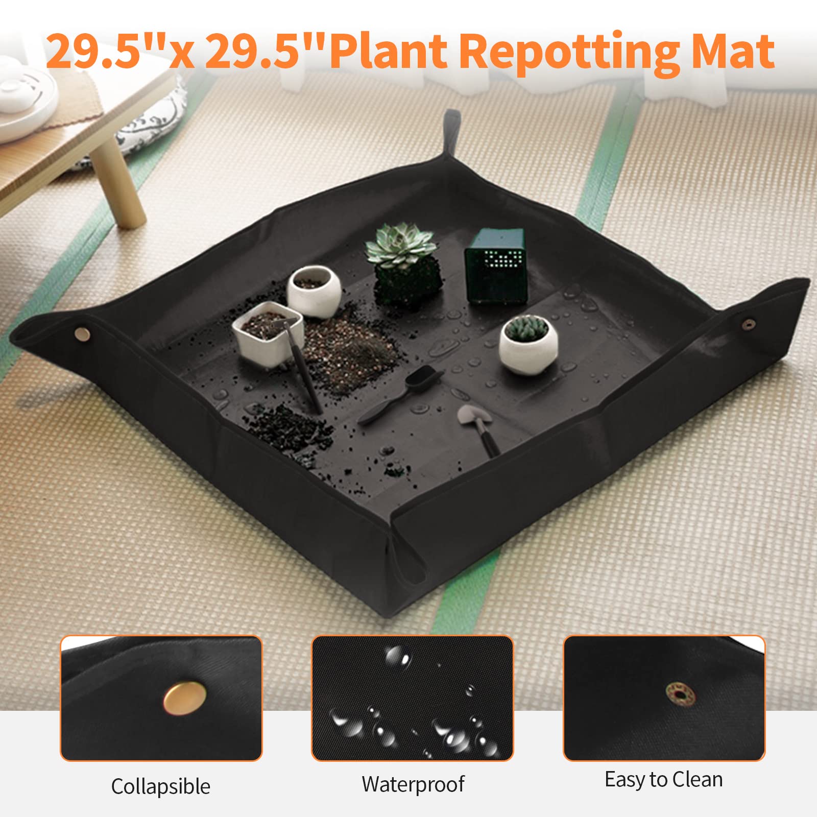 AOKNZEVM waterproof repotting mat open protecting workspace during potting