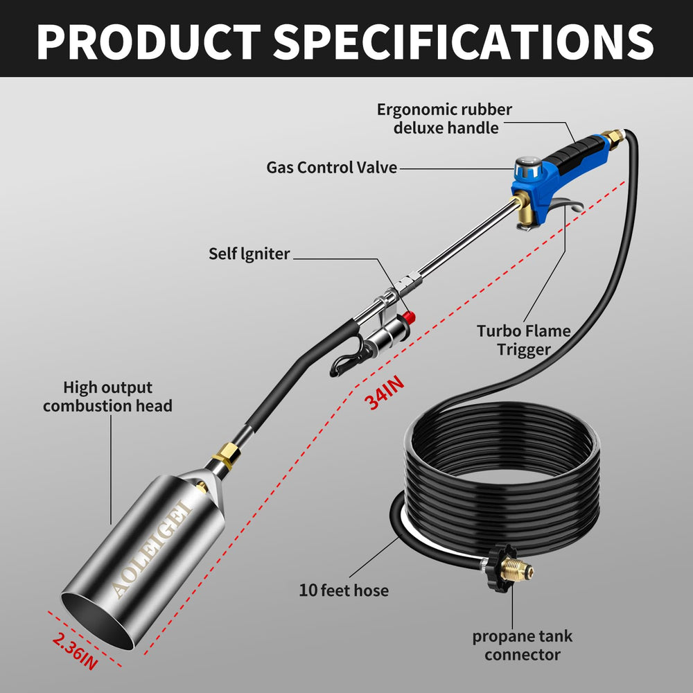 AOLEIGEI close-up of 10ft hose highlighting flexibility and safe-distance operation