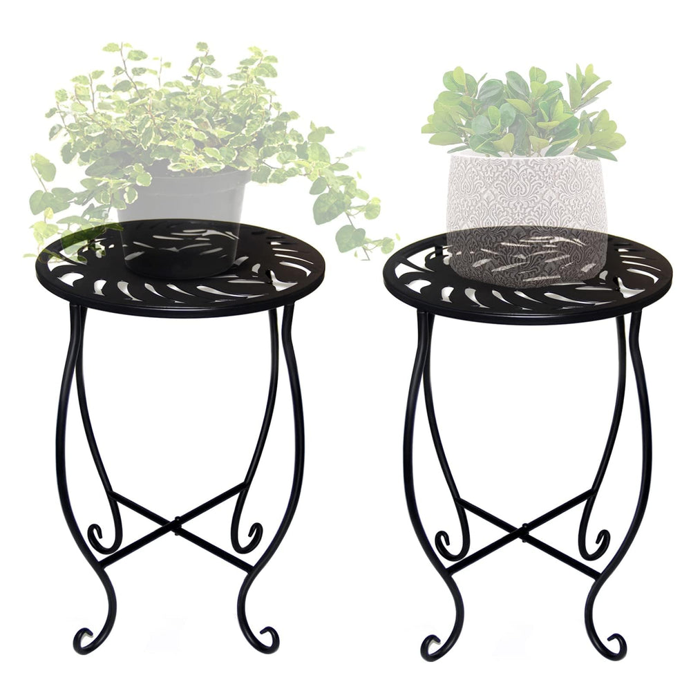 Aonagi two plant stands front view showing stable decorative support