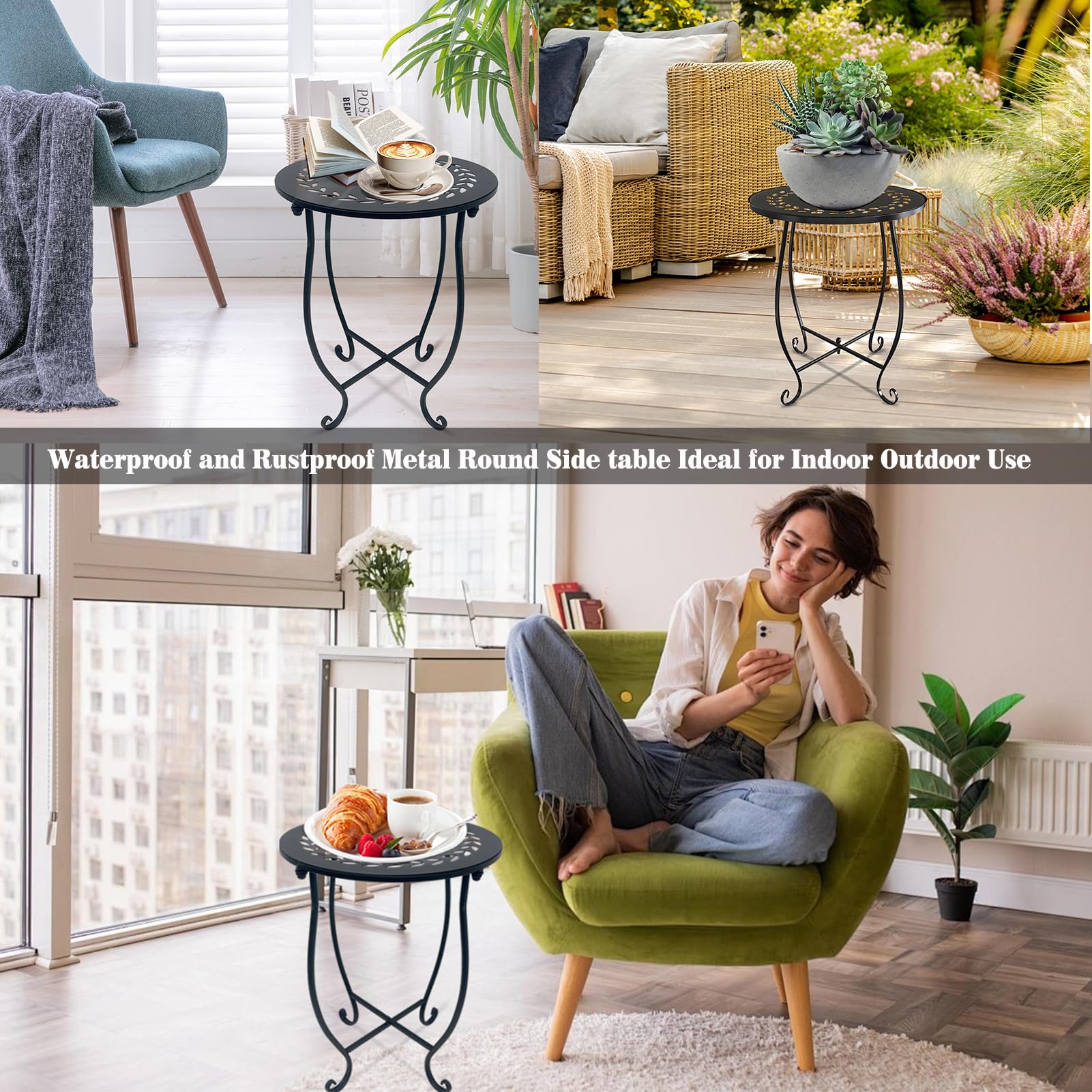 Aonagi table next to chair for scale showing compact size and easy placement