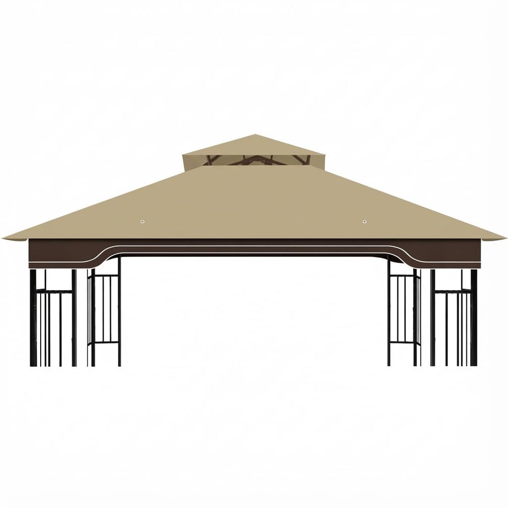 aonear front view of replacement canopy showing khaki color and fit for quick replacement