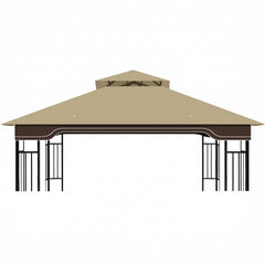 aonear front view of replacement canopy showing khaki color and fit for quick replacement