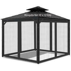 aonear gazebo mesh front view showing full black coverage and access benefit