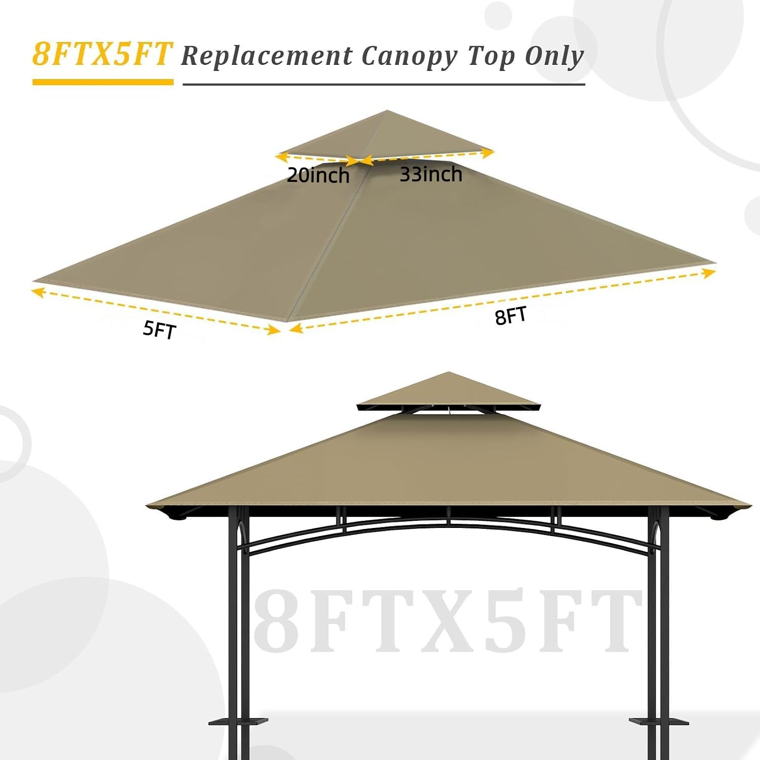 aonear canopy installed on L-GG001PST-F frame in backyard setting for sun protection