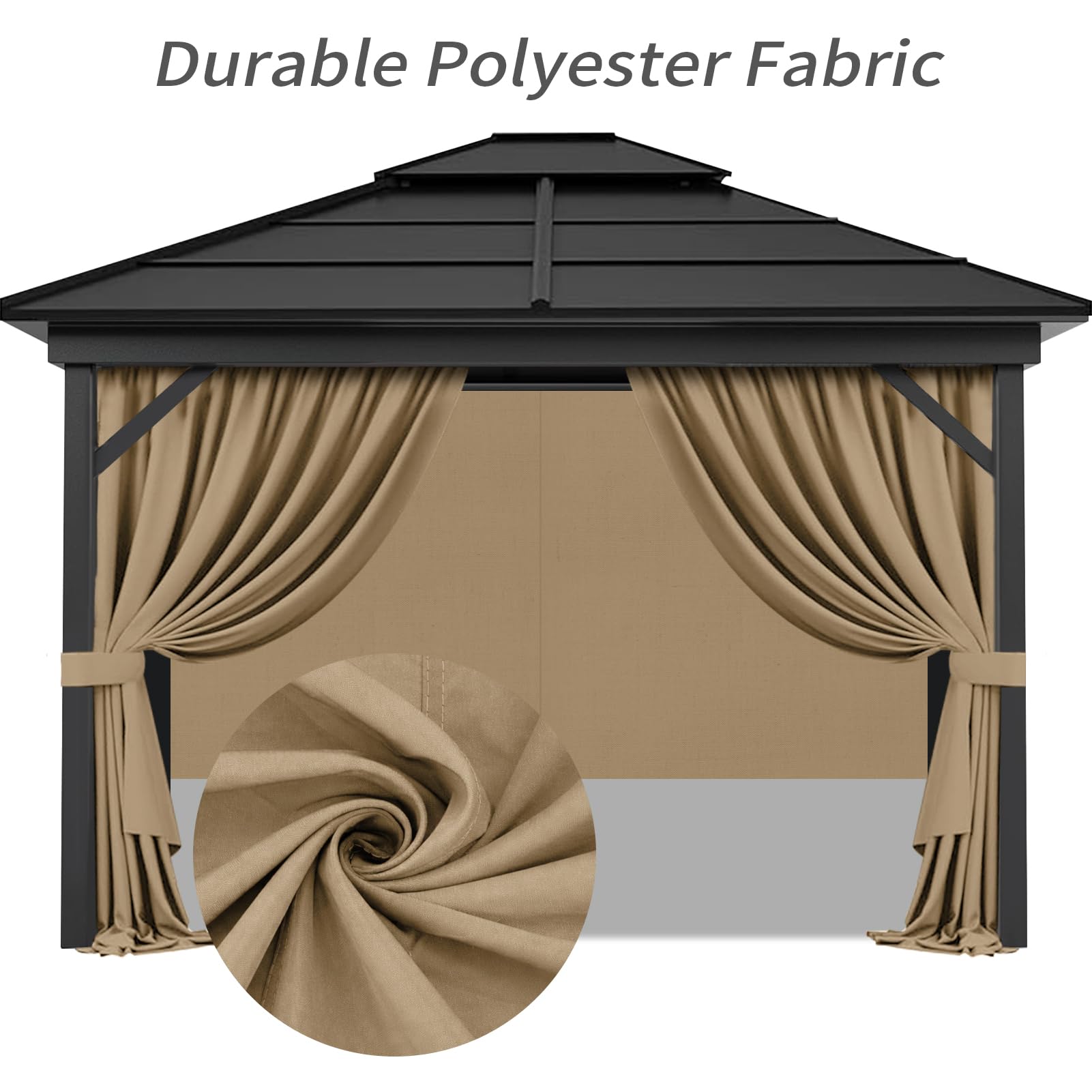 aonear gazebo curtains installed on patio providing shade and weather protection