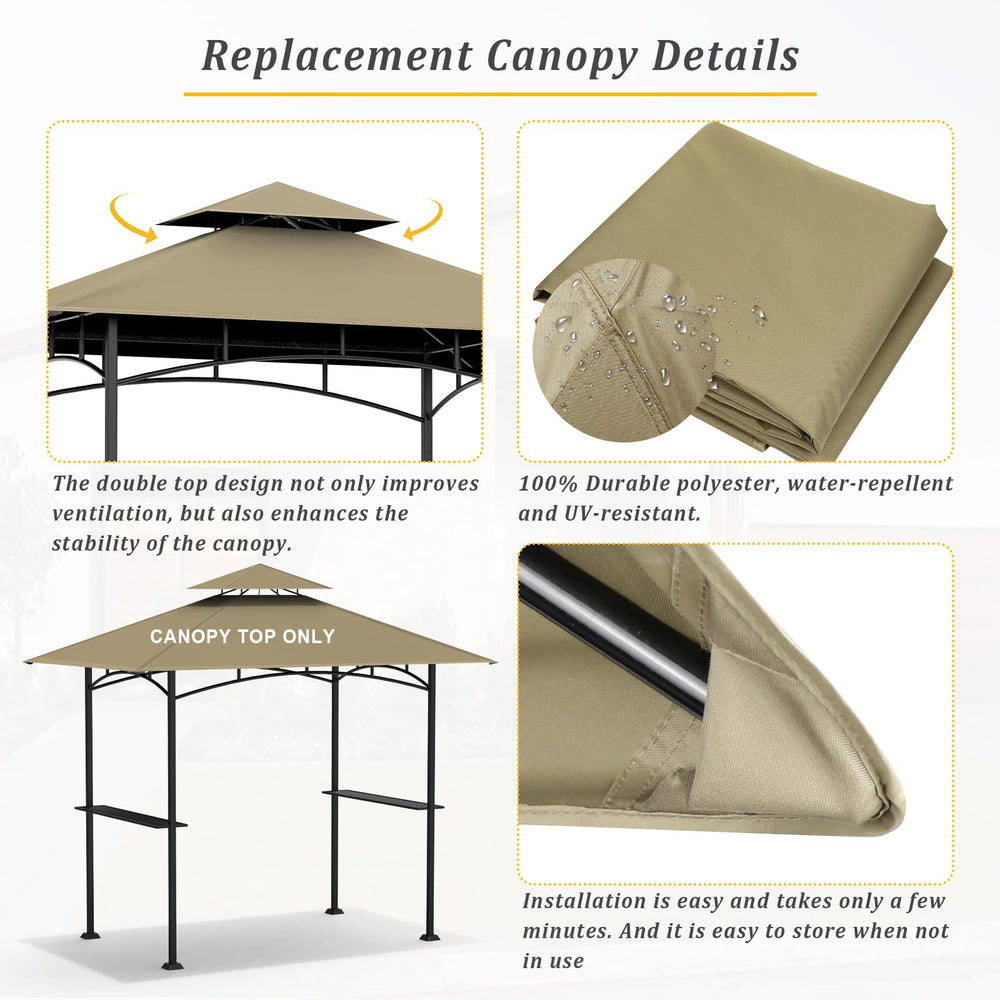 aonear canopy measured with tape to show 5x8 size and correct frame compatibility