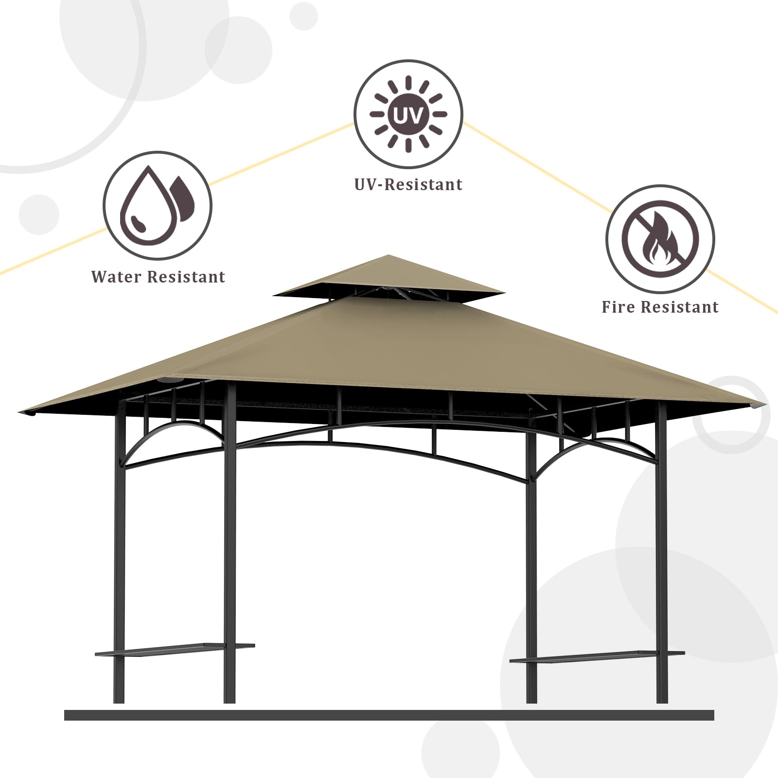 aonear vented double-layer top detail highlighting wind-dispersing design