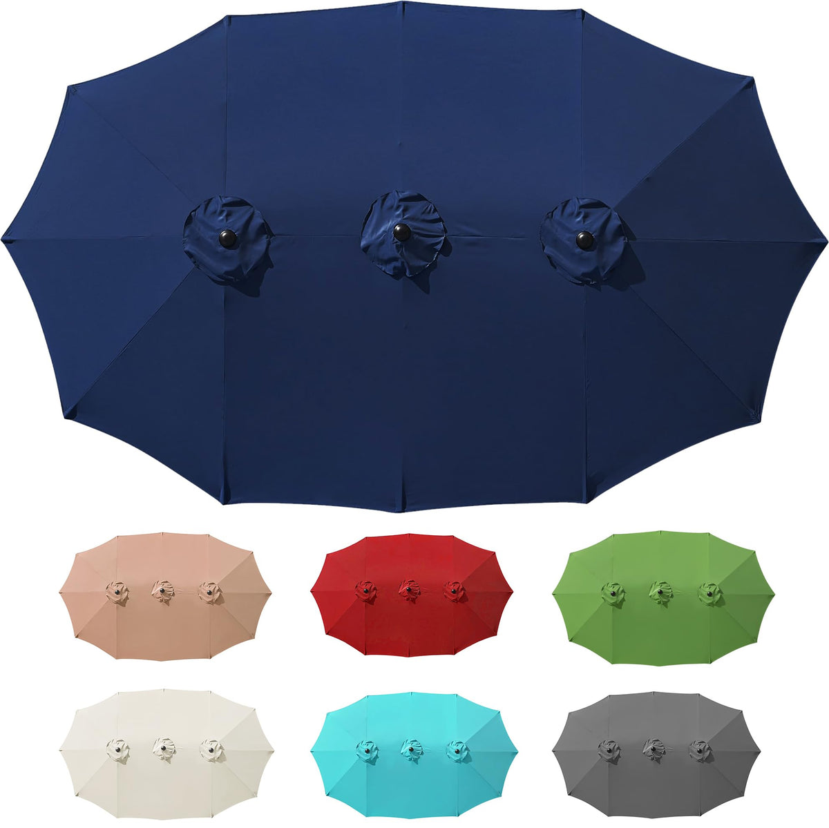 AONETOZ front view navy canopy showing full coverage and refreshed look