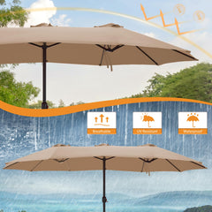 AONETOZ canopy installed on patio umbrella demonstrating restored shade and aesthetic refresh