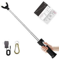 Aooccder front view of cattle prod showing controls and compact design, easy handling