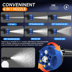 AOODIL close-up of 6-in-1 nozzle head showing selectable spray patterns