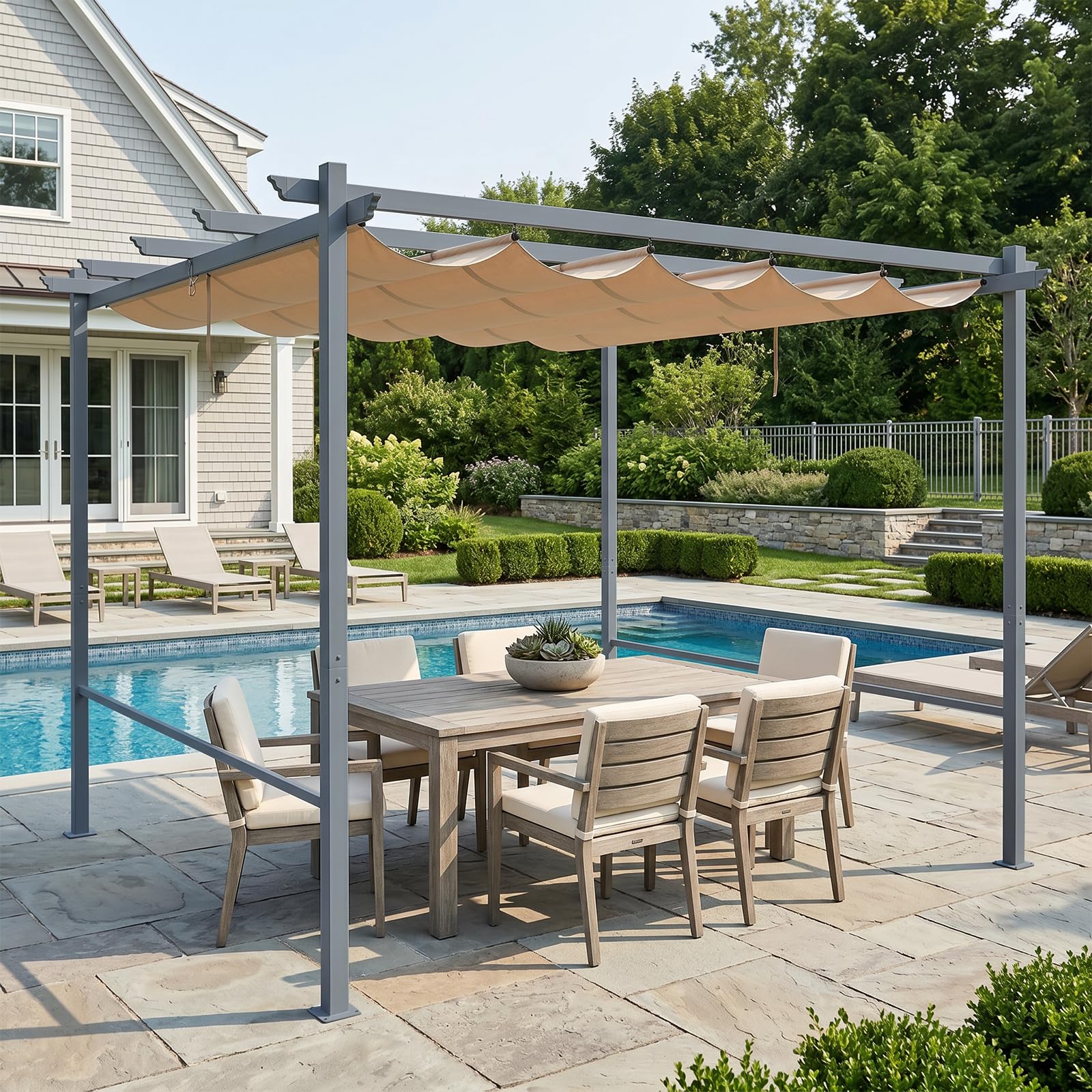 Aoodor pulley system detail illustrating smooth retractable mechanism for easy shade adjustment