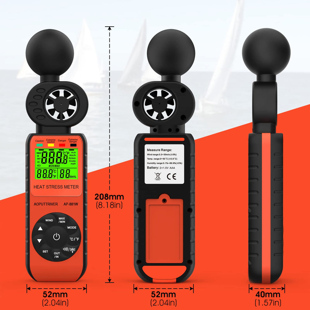 AOPUTTRIVER AP-881W close-up of wind sensor ensuring precise airflow measurement