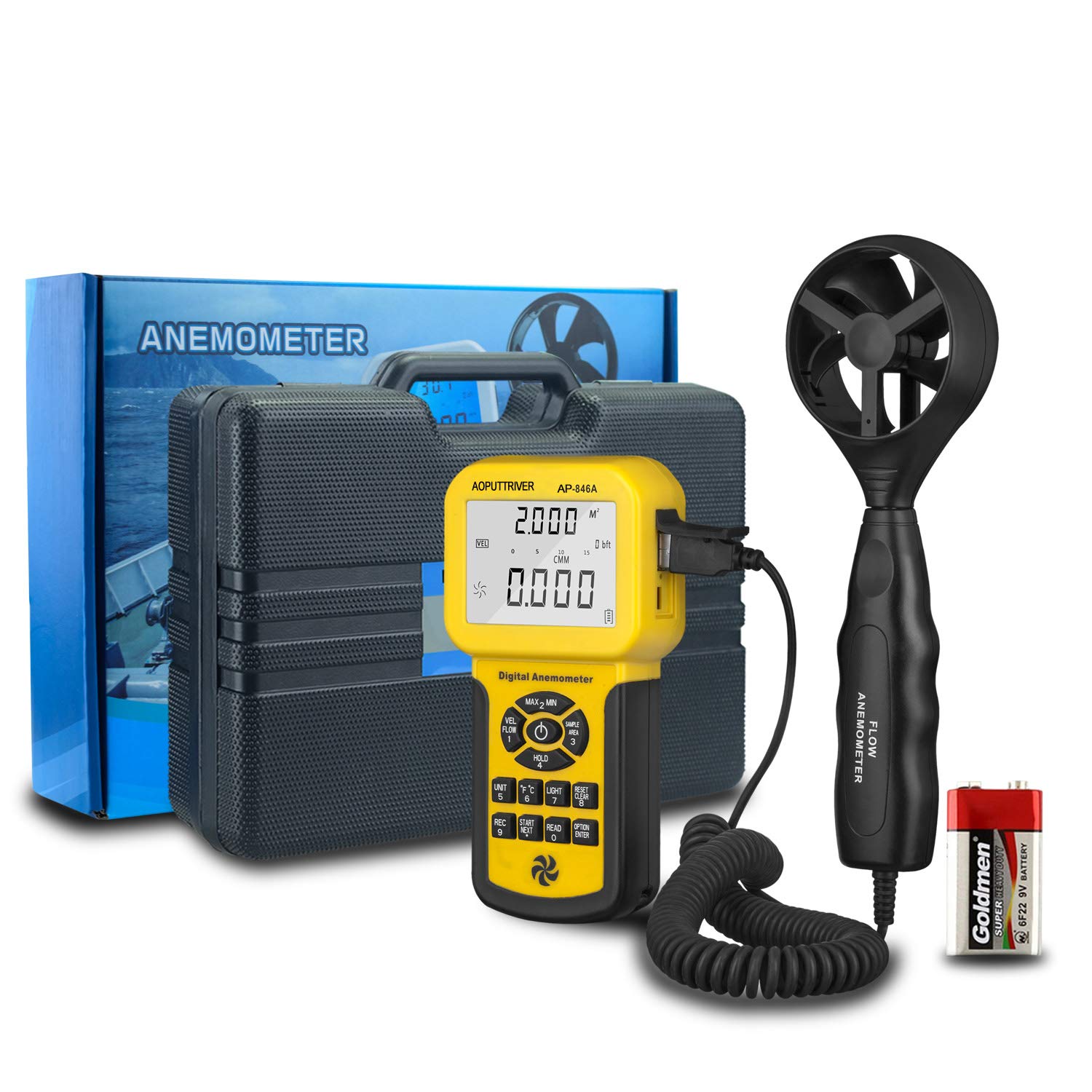 AOPUTTRIVER front display showing live airflow readings for fast checks