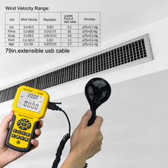 AOPUTTRIVER probe extended inside duct measuring velocity accurately