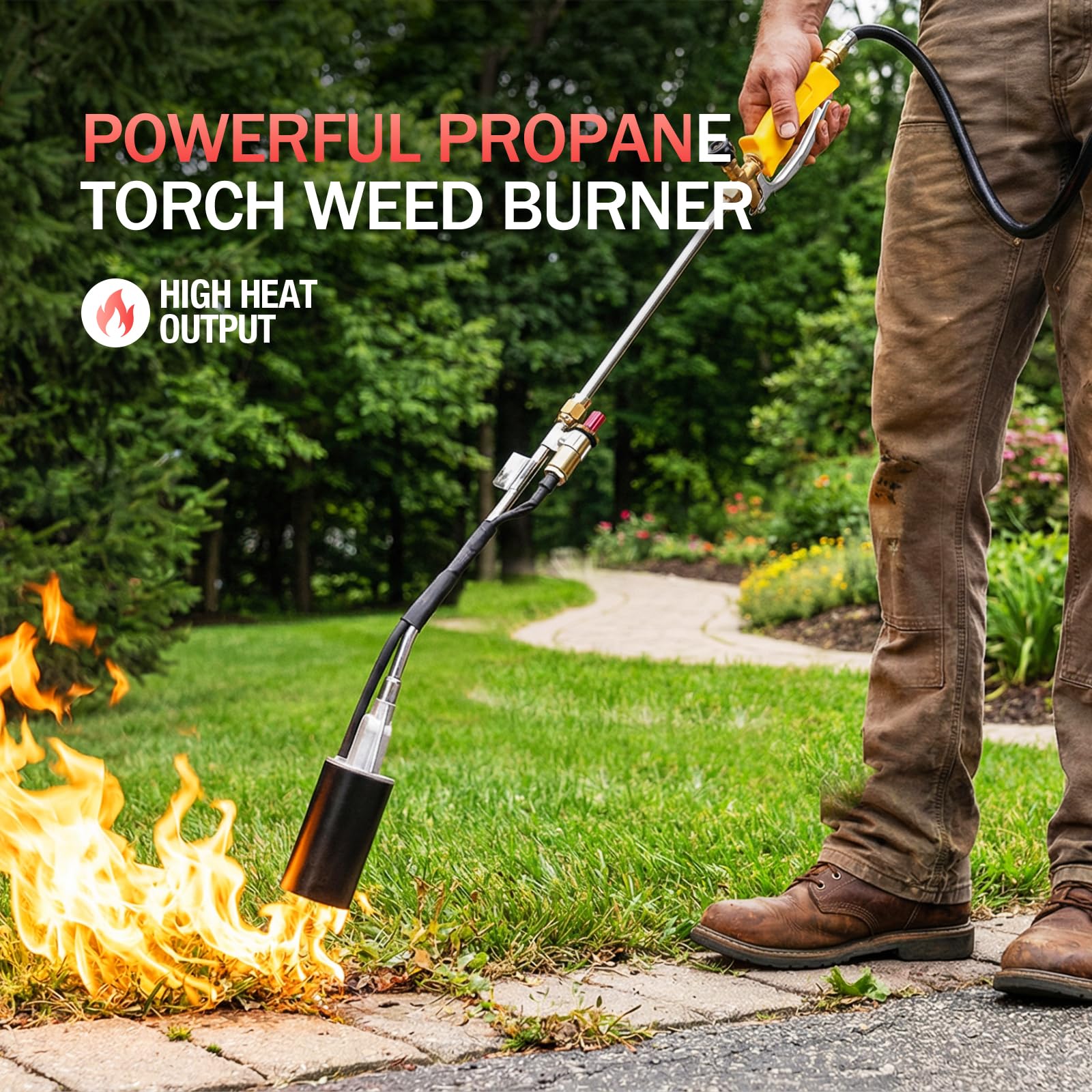 AOREWTGGH hose connected to propane tank demonstrating safe setup