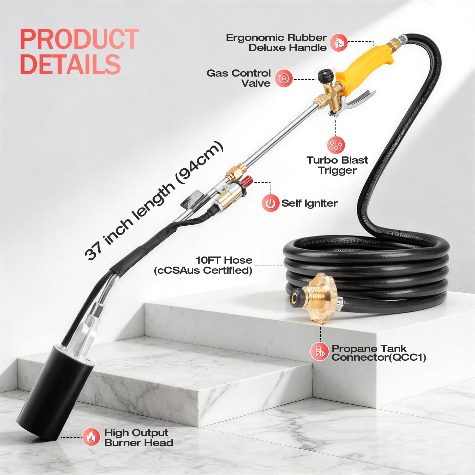 AOREWTGGH compact short torch mode for grilling and tight spaces
