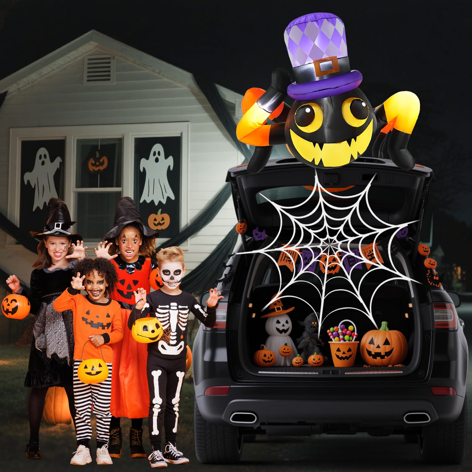 Aotiooy family trunk or treat lifestyle scene showing kid-friendly entertainment benefit