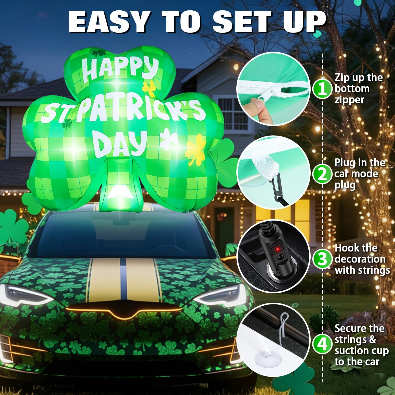 Aotiooy blower and car adapter showing easy, fast inflation and power options