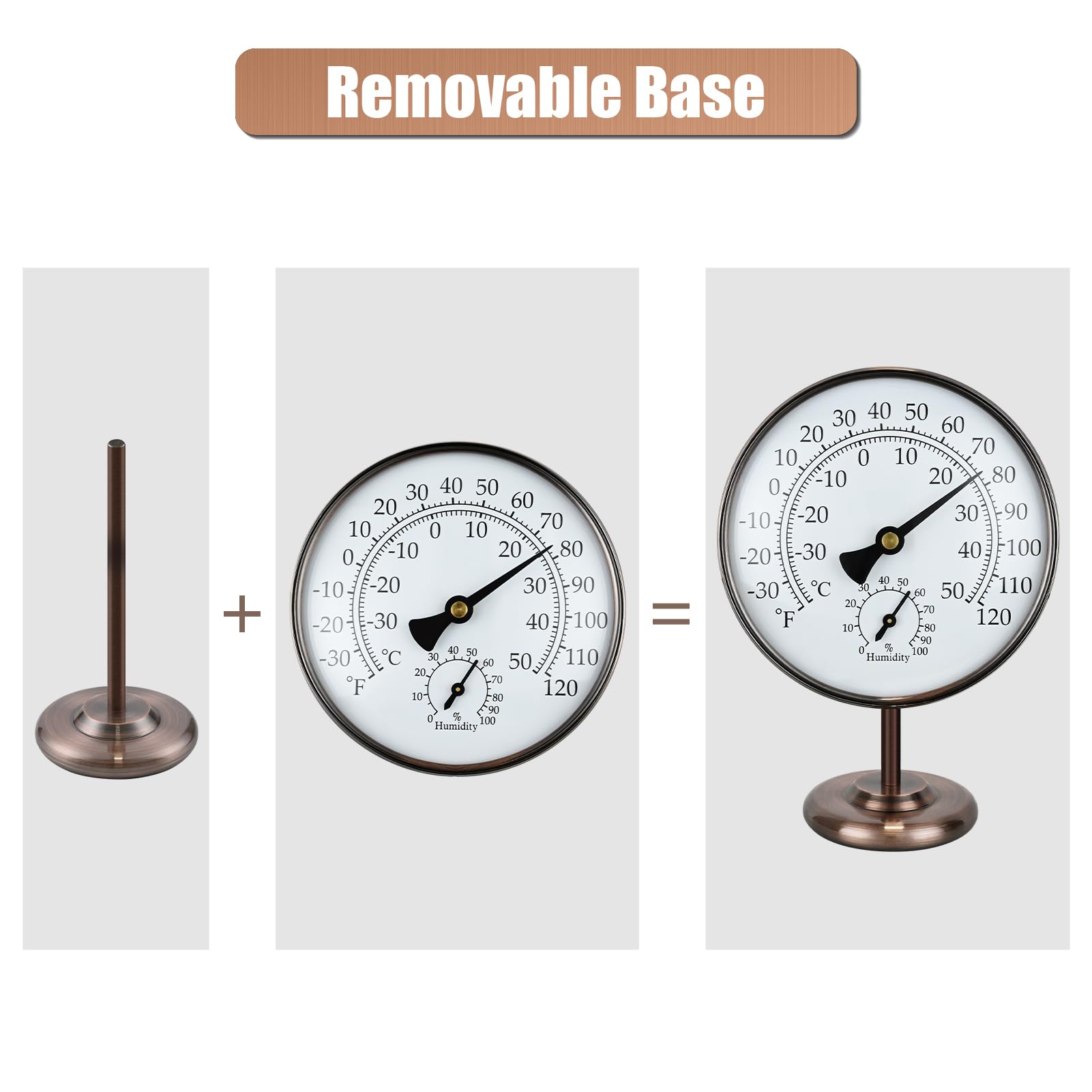 Aowutus side profile with brass stand benefit: stable outdoor placement