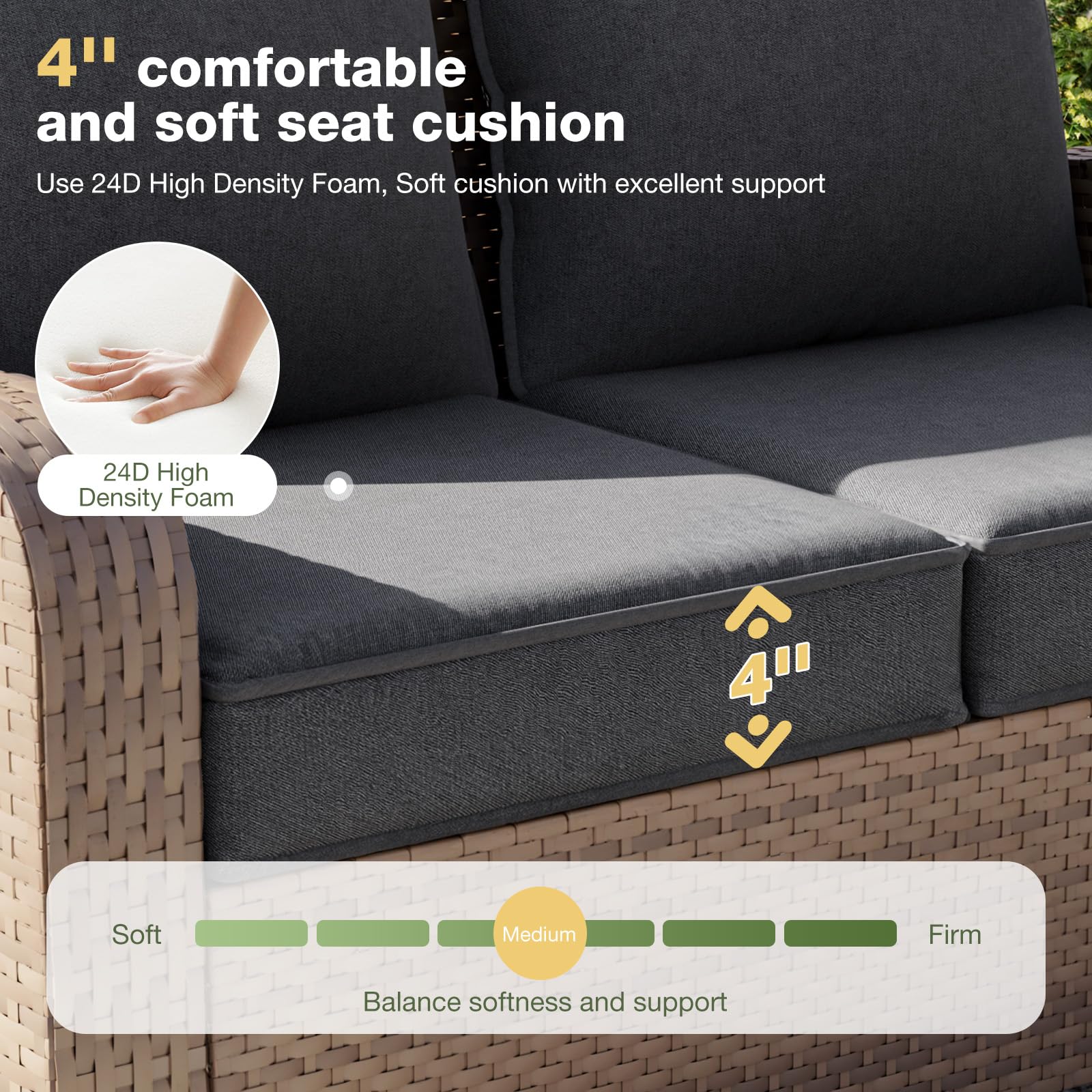 Aoxun back cushion close-up showing fluffy PP cotton for comfortable support